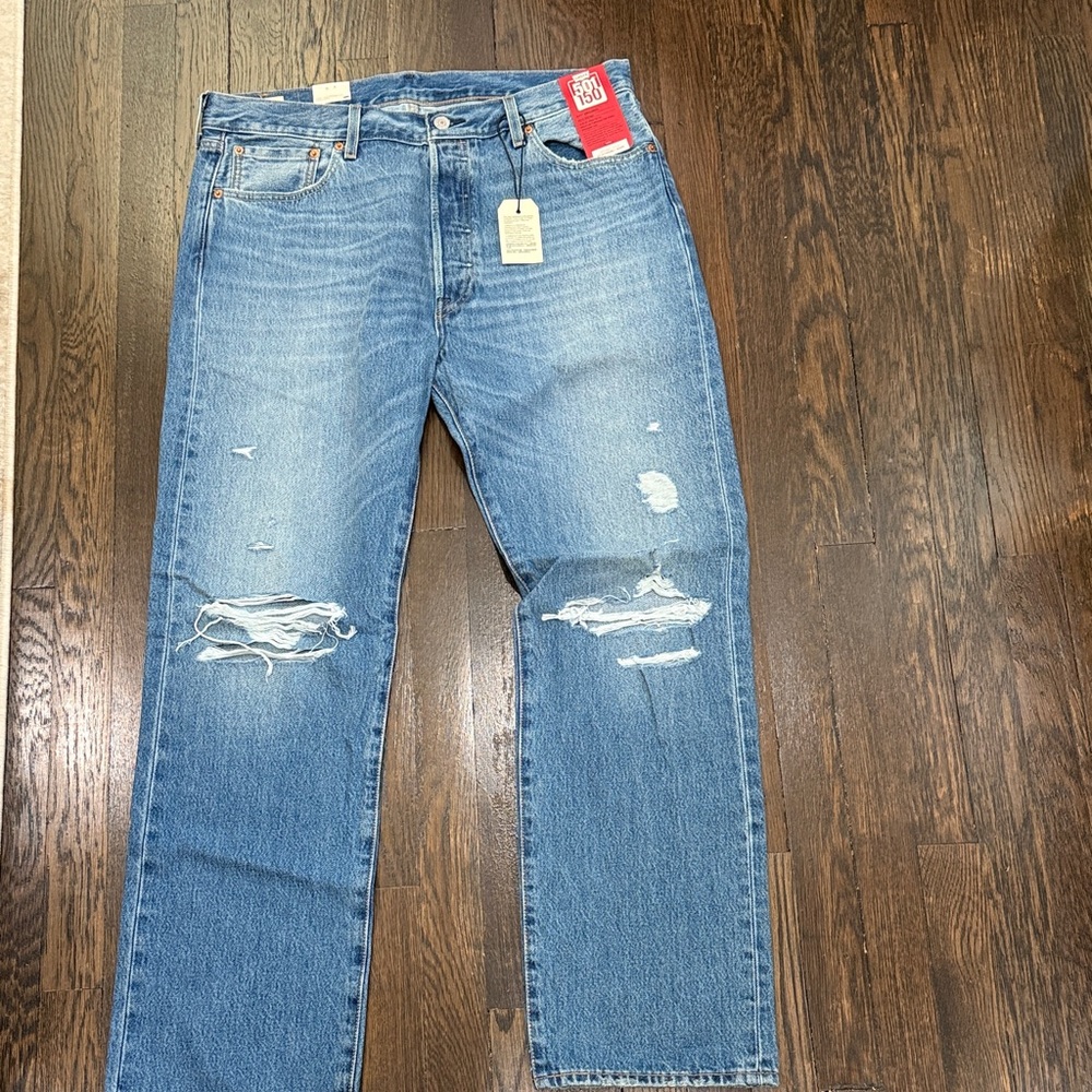 Levi's Men's Classic Blue Straight Jeans 501 150th Anniversary Edition